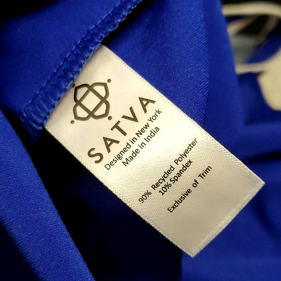 NWT Satva Sari Cami, Royal Blue & White Mesh with Build in Bra - Size Small - Picture 10 of 13